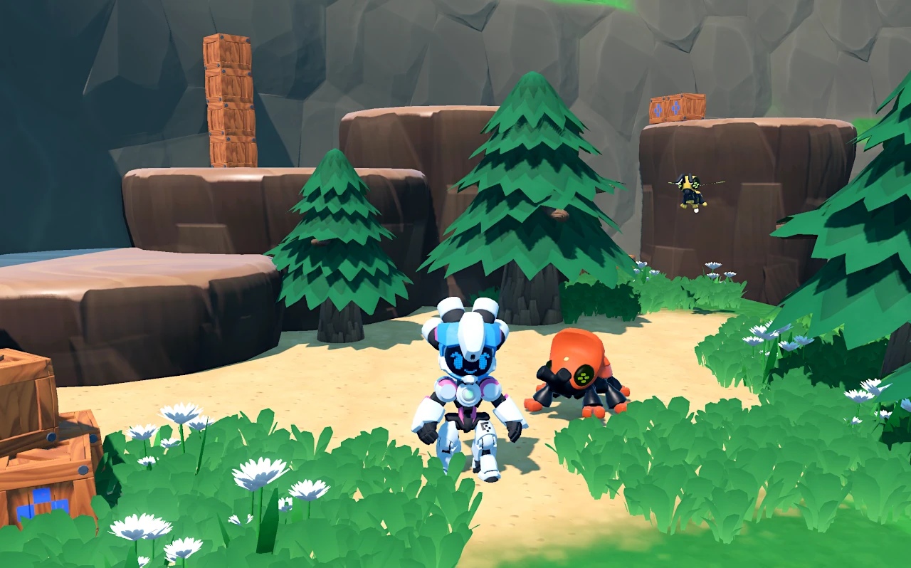 Third-person starter example with a player character, camera, and playable room layout